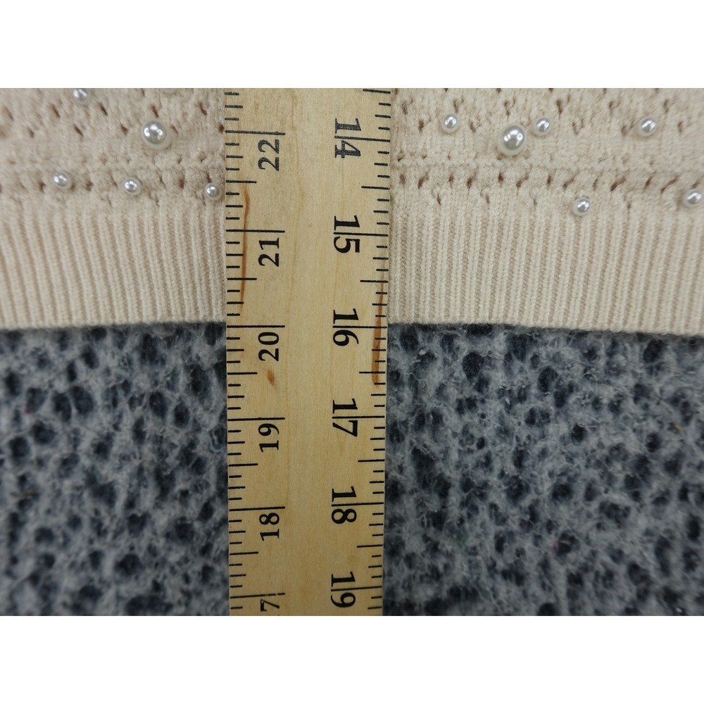 Altar'd‎ State Sweater Womens Medium Cream Pearl Pointelle Cropped Knit - Picture 8 of 11
